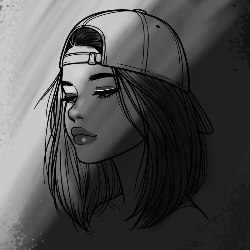 realistic  girl with a backwards hat