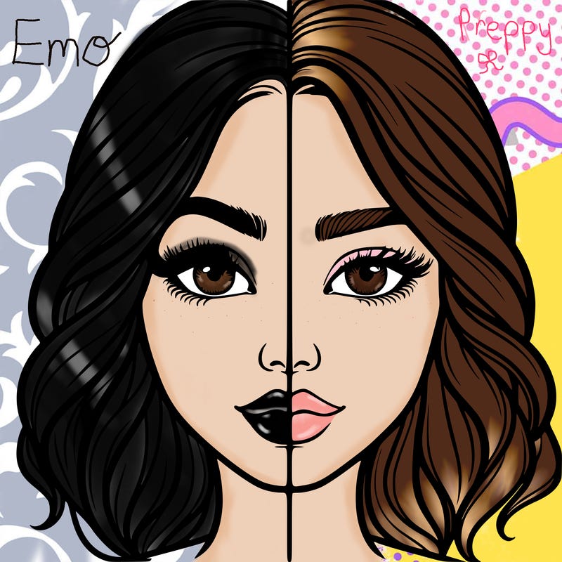 realistic girl split half