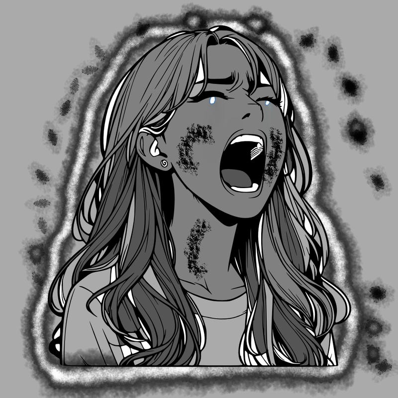 screaming realistic, girl