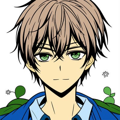 anima boy with handsome face