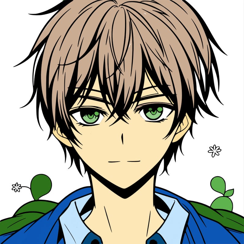 anima boy with handsome face