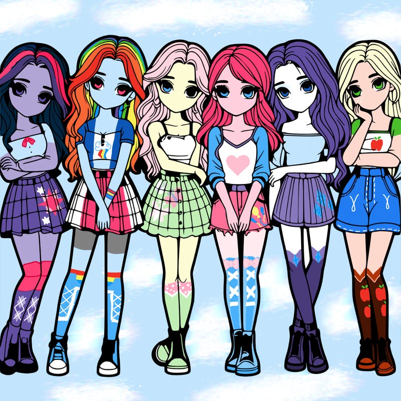 a group of girls realistic