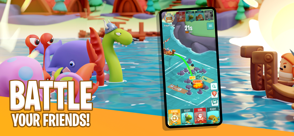 Battle your friends in this tactical PvP naval strategy game featuring Vikings and Sea Monsters.