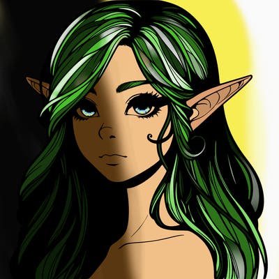 elf girl realistic dark fantasy