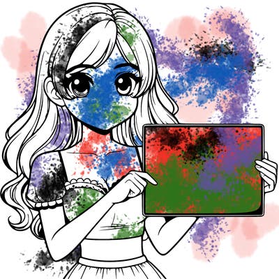 realistic pretty girl holding blank sign