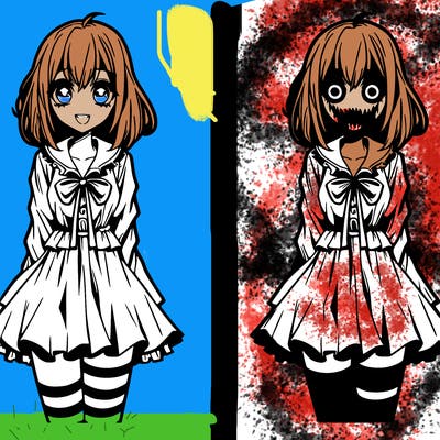 scary anime girl