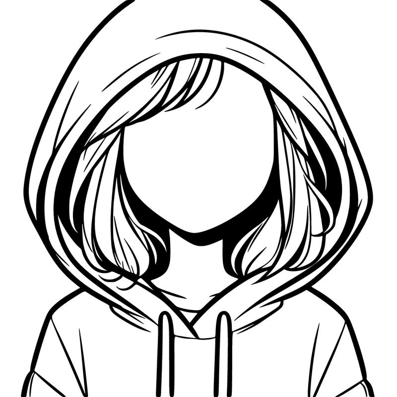 faceless girl in hoodie