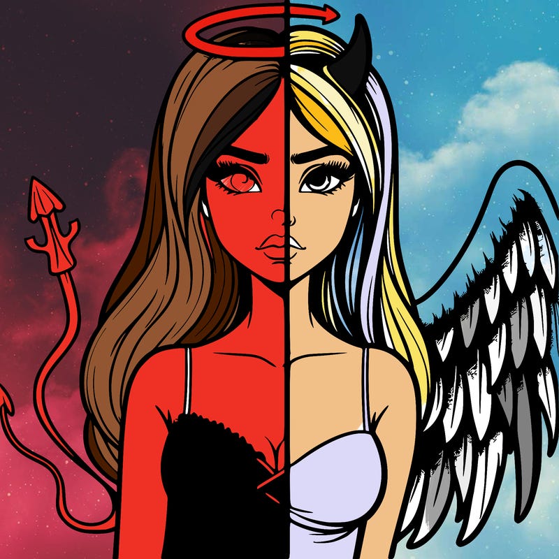 devil vs angel realistic girl