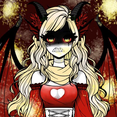 realistic girl with dragon wings horns and a tail