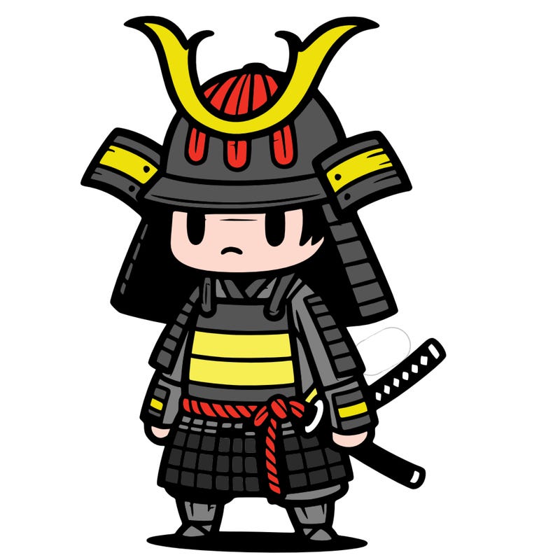 samurai in simple japanese armor