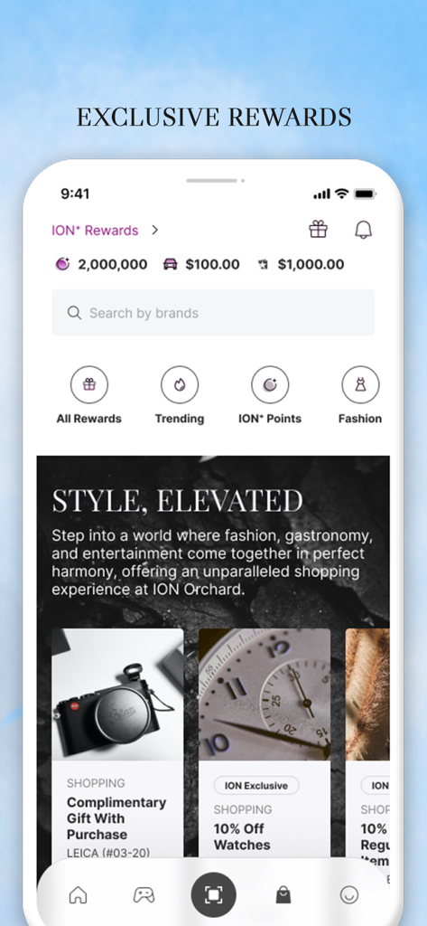 ION Orchard - ION Orchard app interface showing exclusive rewards and luxury shopping promotions
