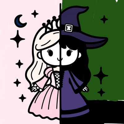 split princess and witch