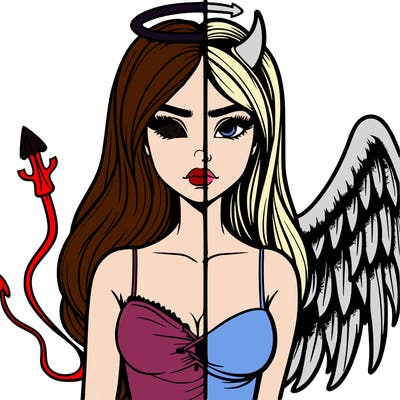 devil vs angel realistic girl