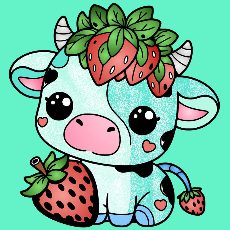 cute strawberry cow