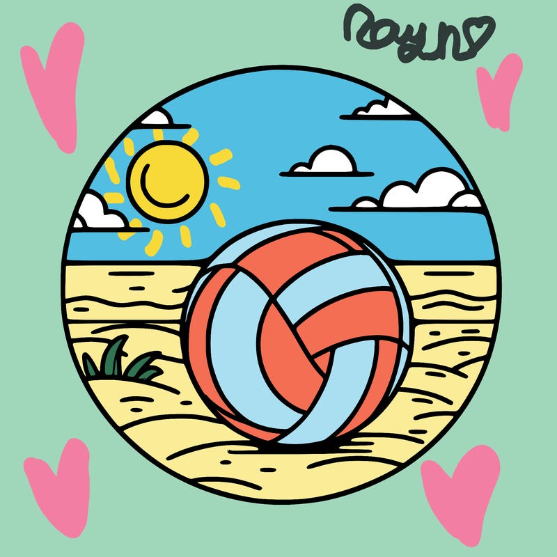 volleyball on a beach