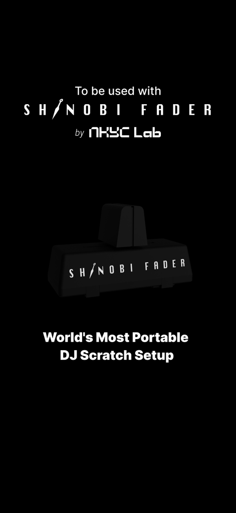 SHINOBI DJ - Um setup profissional de scratch DJ portátil apresentando o hardware SHINOBI FADER para turntablism móvel