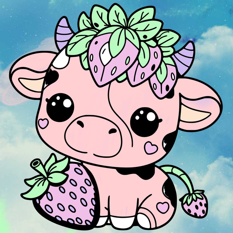 cute strawberry cow