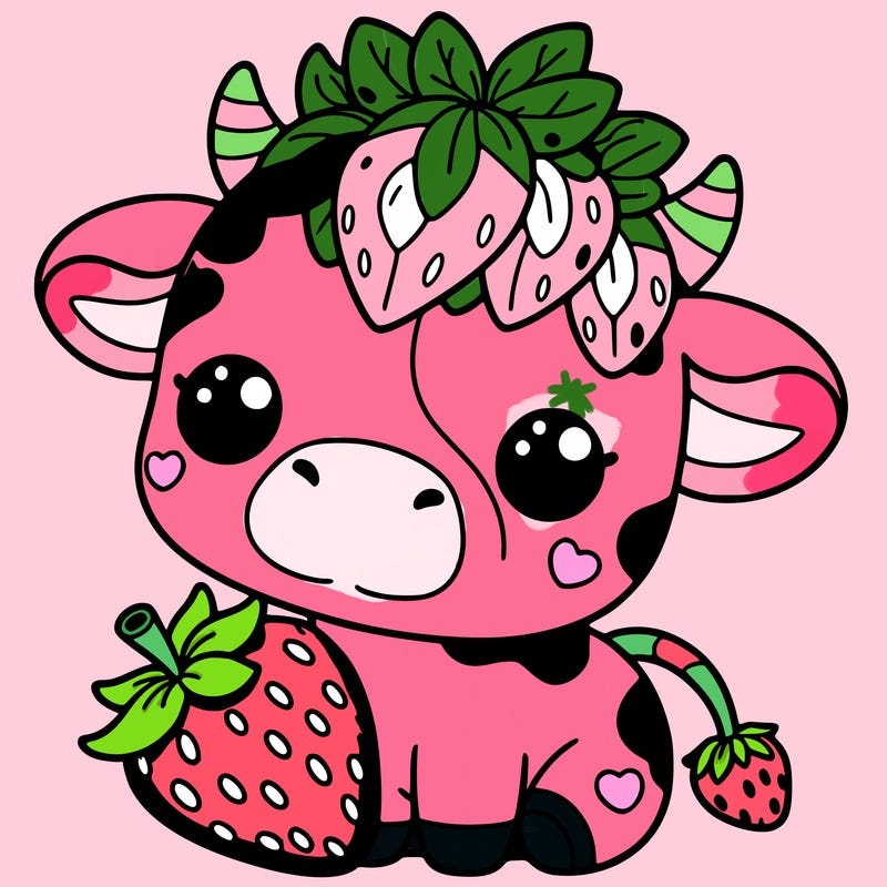 cute strawberry cow