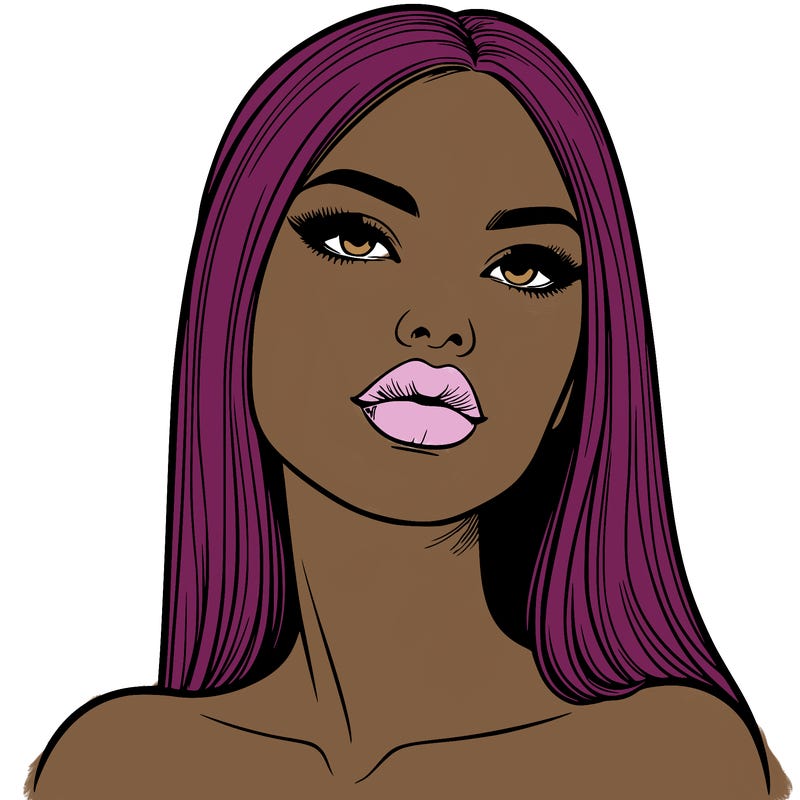 realistic woman with full lips