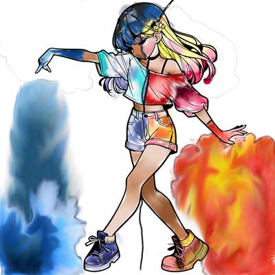 realistic girl danceing