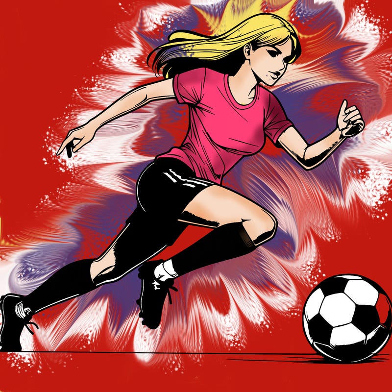 realistic woman playing soccer