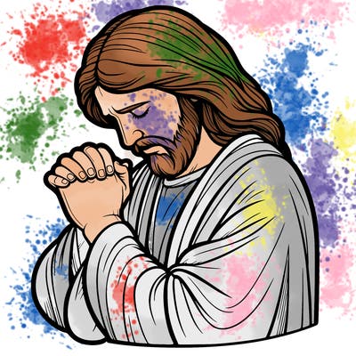 jesus praying realistic