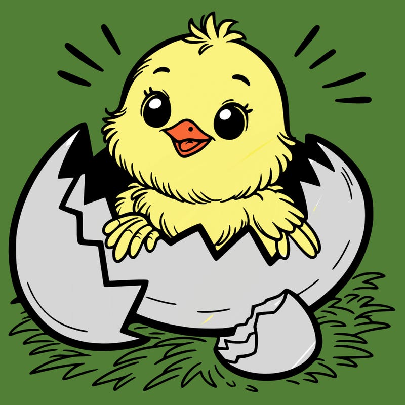a chick hatching out of a egg