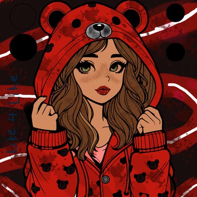 realistic girl in a animal pjs hoodie