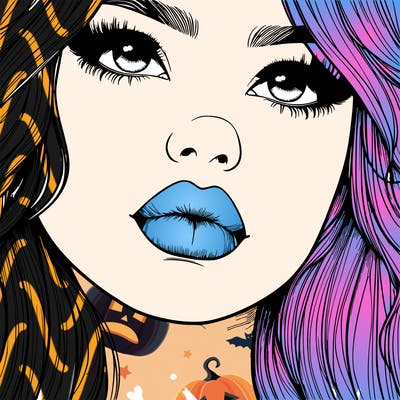 really realistic girl with lips