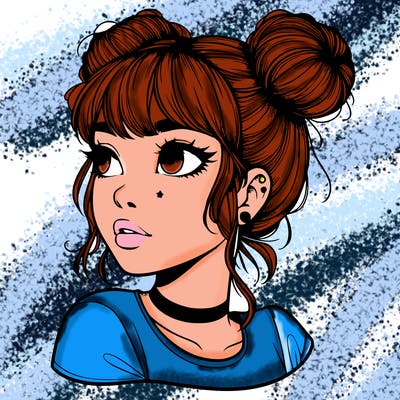 realistic girl with spacebuns