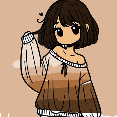 girl in baggy sweater hanging off her shoulder