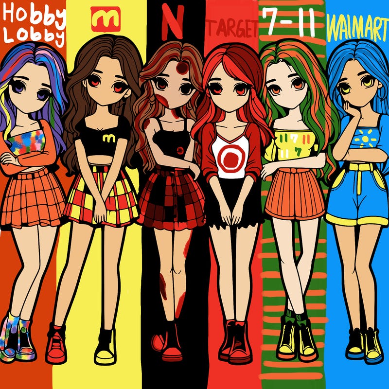 a group of girls realistic