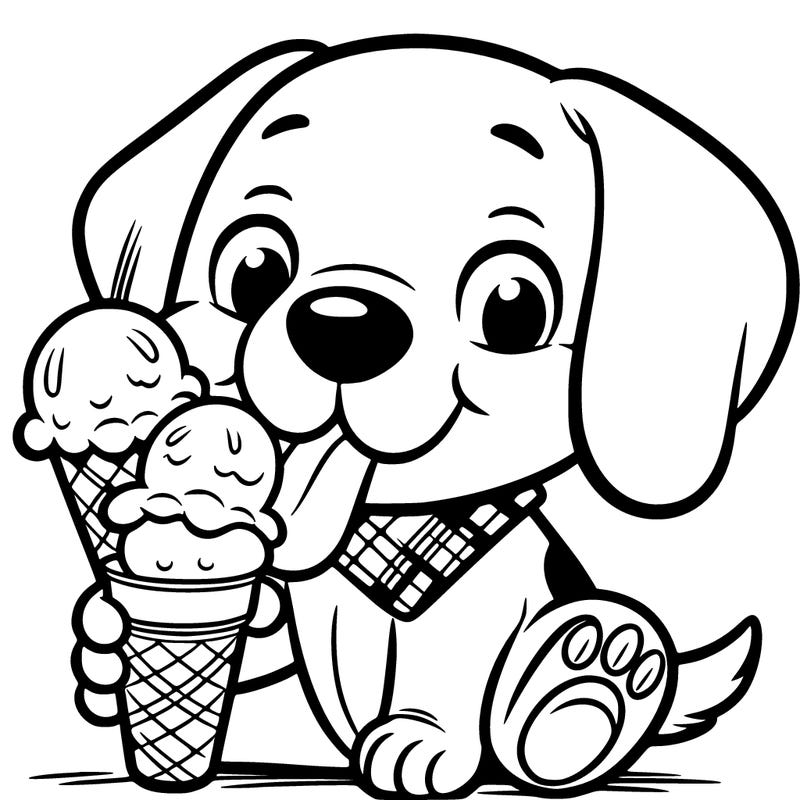 dog eating ice cream