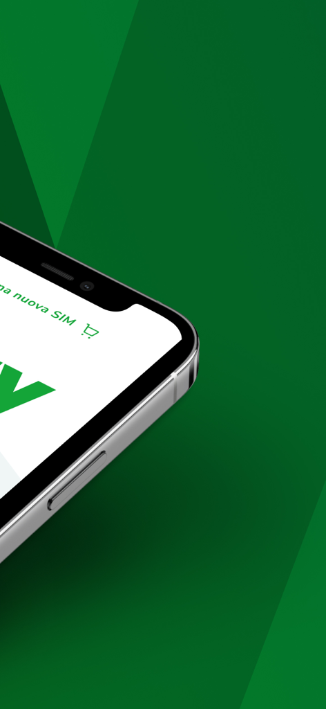 Very Mobile - Schermata dello smartphone che mostra l'interfaccia dell'app Very Mobile