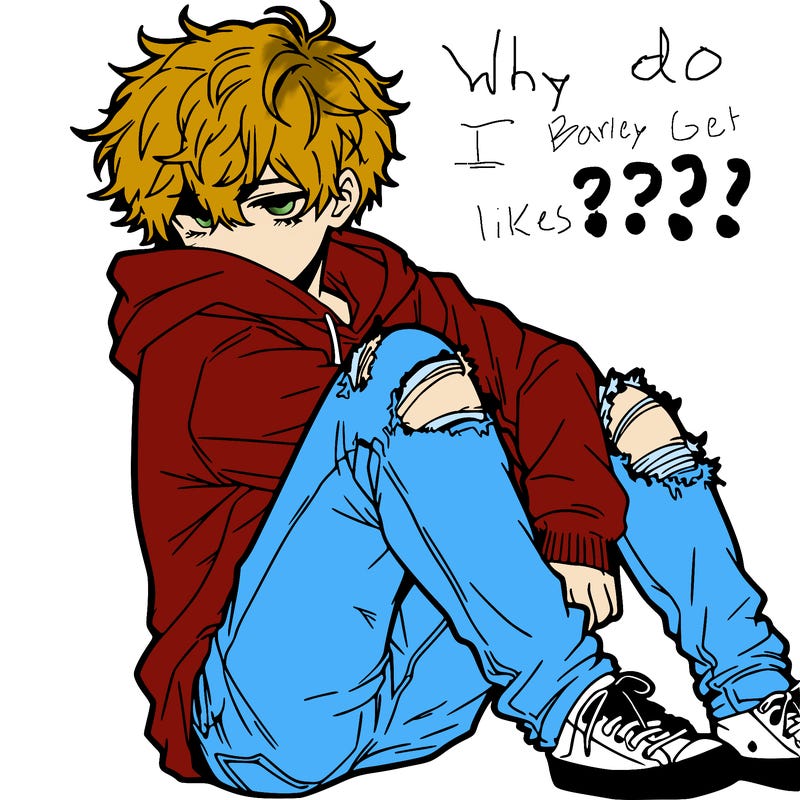 a male hoddie ripped jeans messy hair anime