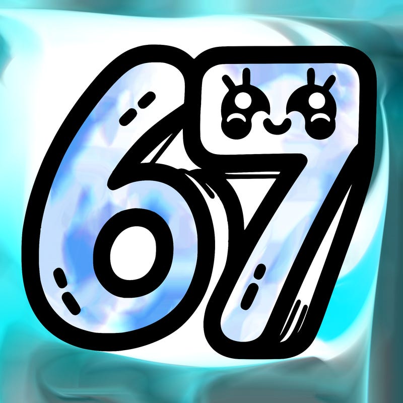 the numbers 67