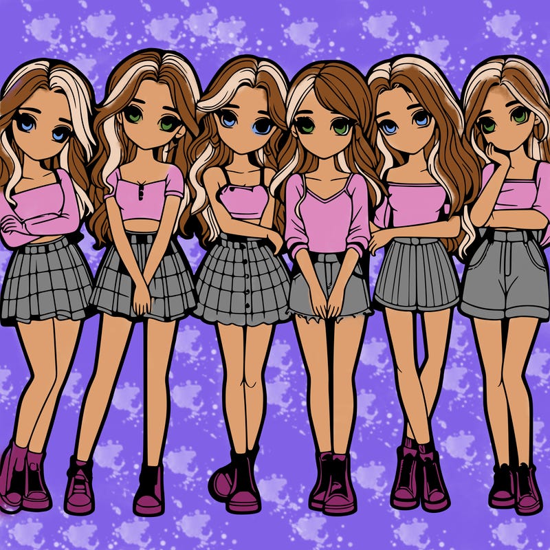 a group of girls realistic