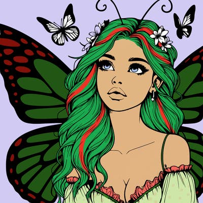 butterfly fairy realistic girl