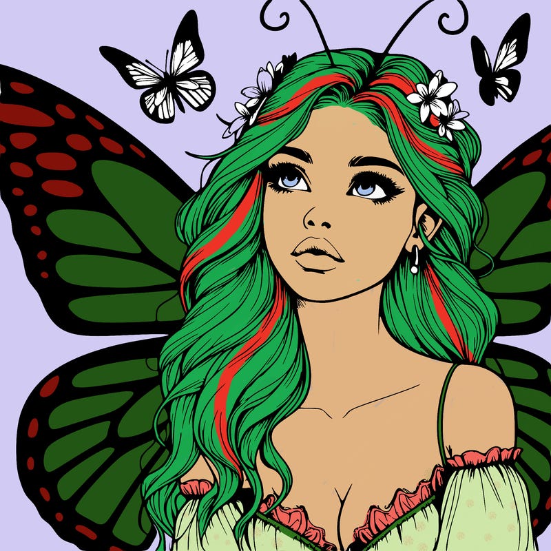 butterfly fairy realistic girl