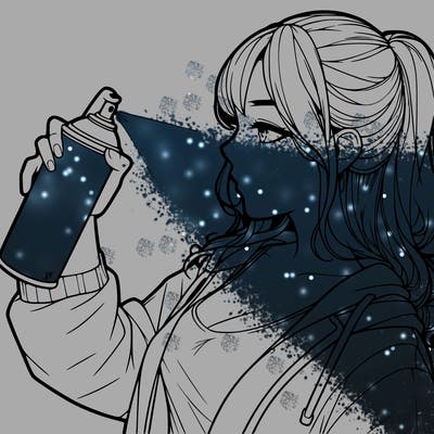 a realistic girl spray, painting