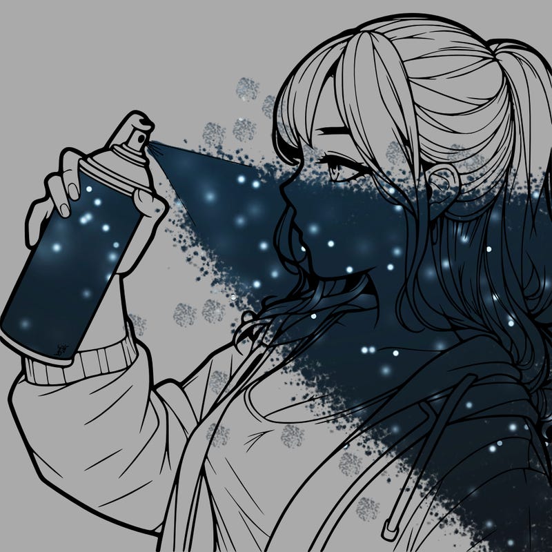 a realistic girl spray, painting