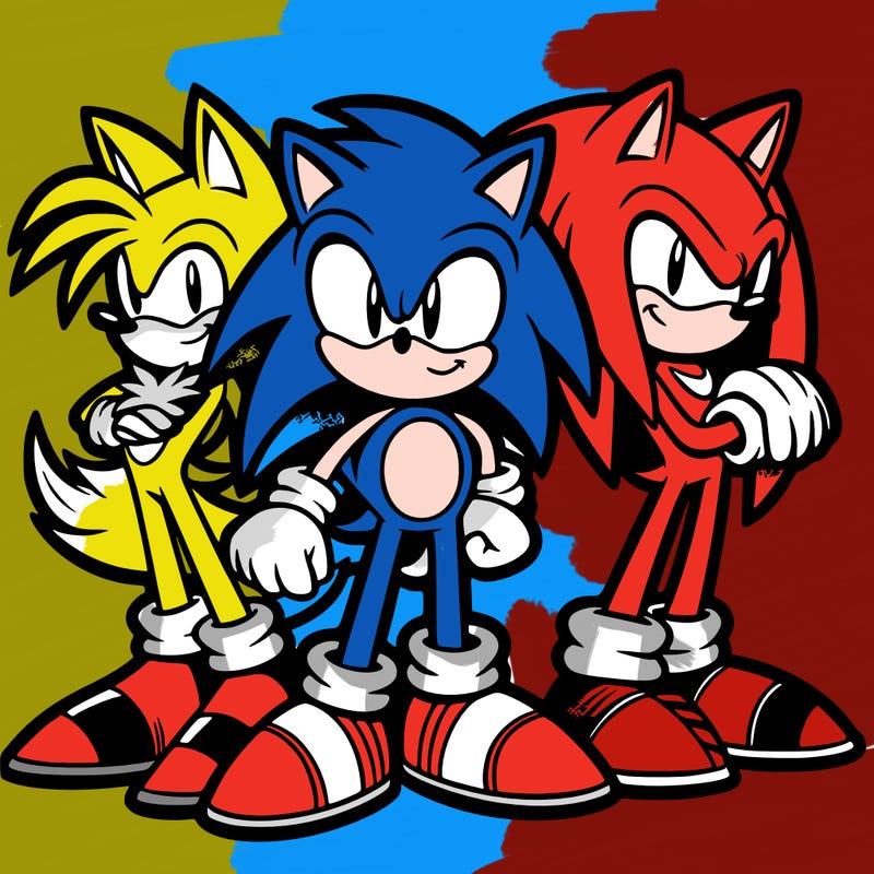 tails and sonic and knuckles