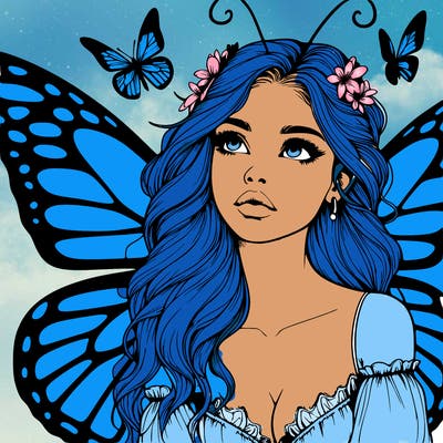 butterfly fairy realistic girl