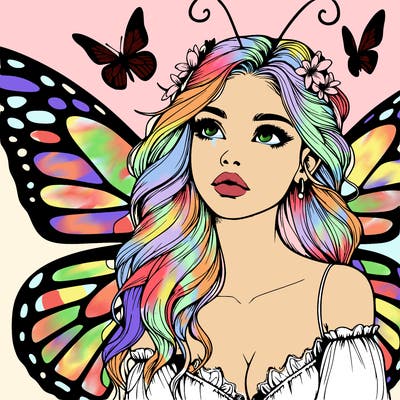 butterfly fairy realistic girl