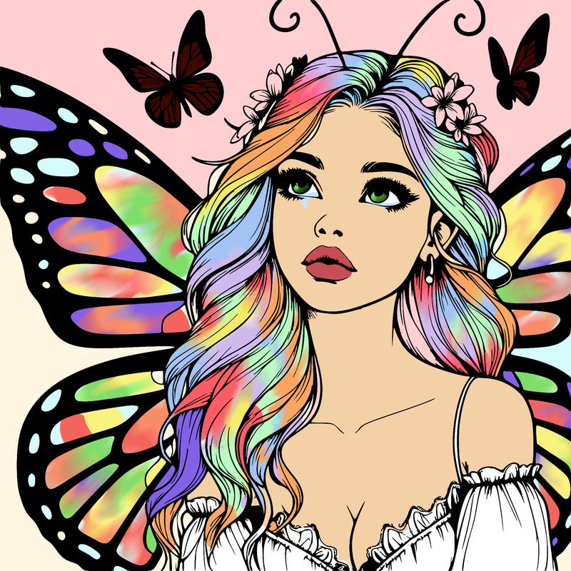 butterfly fairy realistic girl