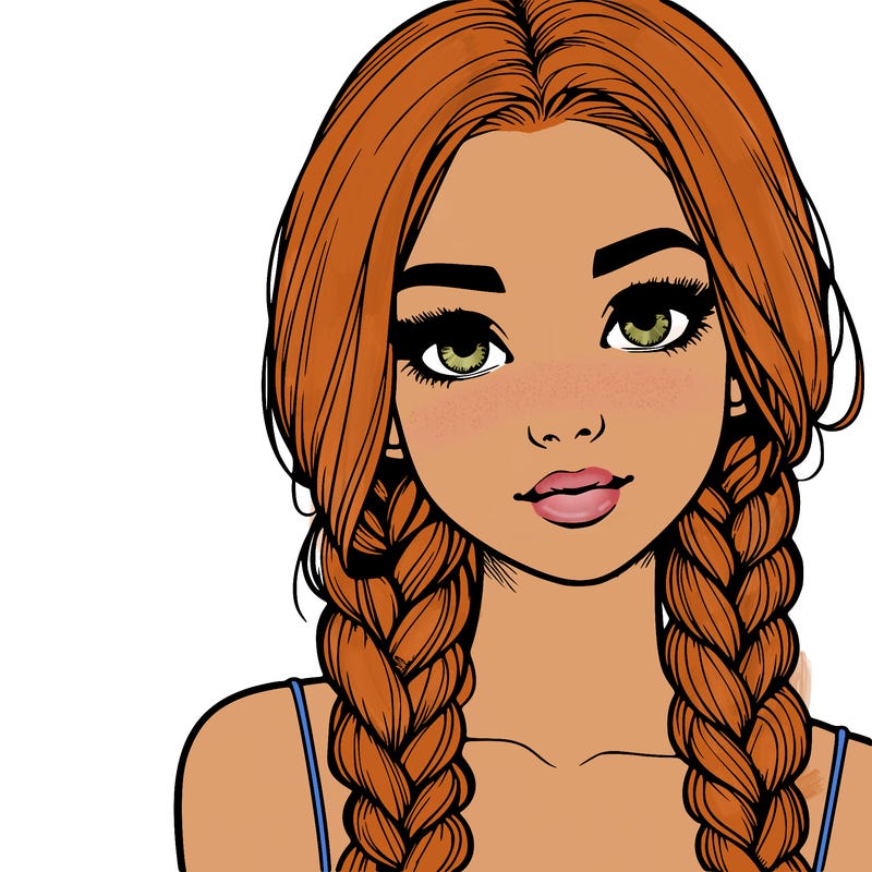 realistic girl with braids