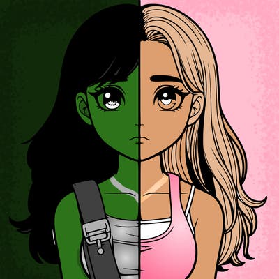 realistic girl split