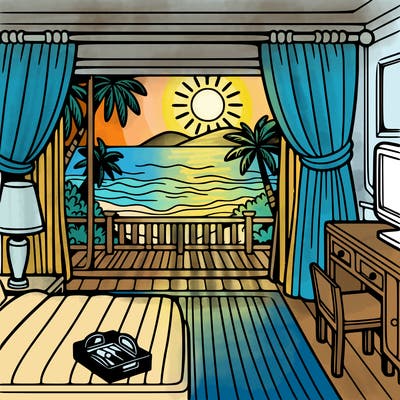 hotel room view of the beach