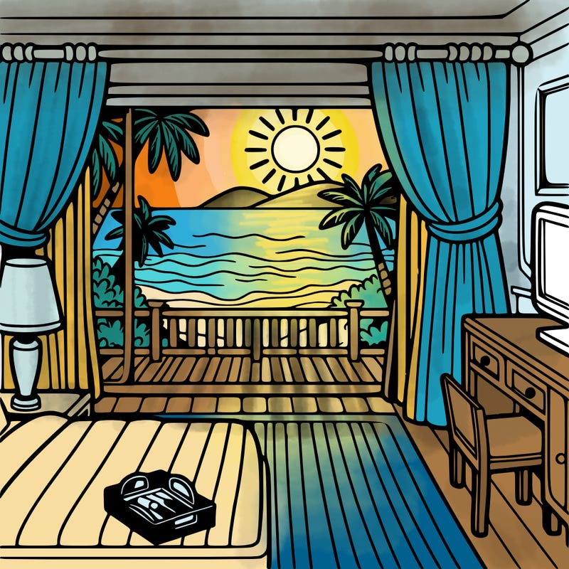 hotel room view of the beach