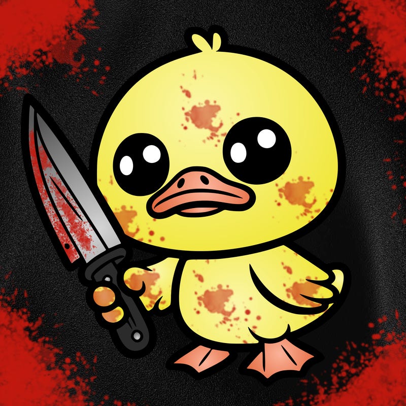 cute duck with knife